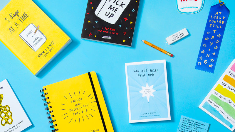 Collection of Adam JK Books and stationery
