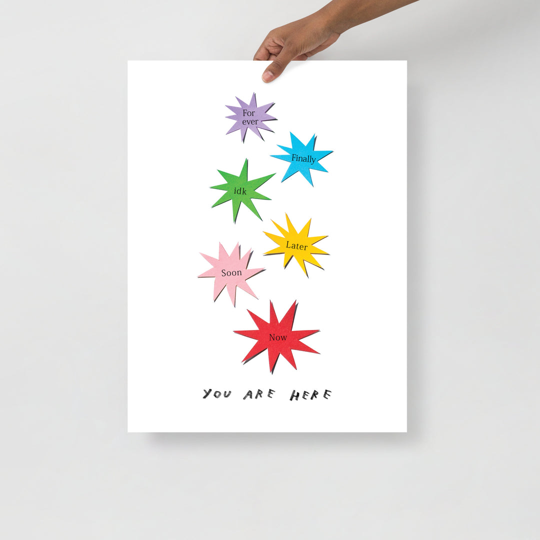 You Are Here print with colorful star design by Adam JK