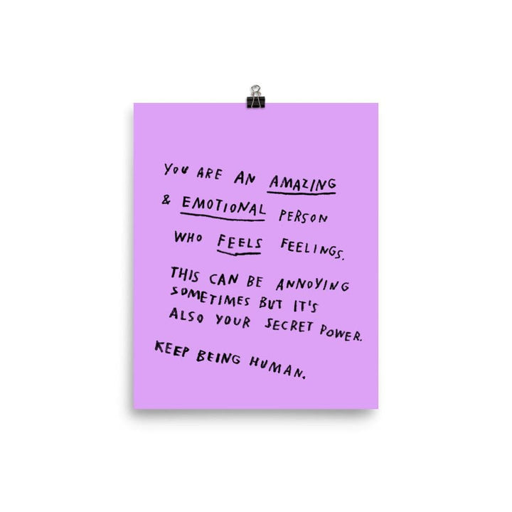 Keep Being Human Print – 8x10 Purple by ADAMJK®